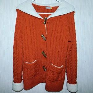 Burnt Orange Cabelas Cardigan Sweater